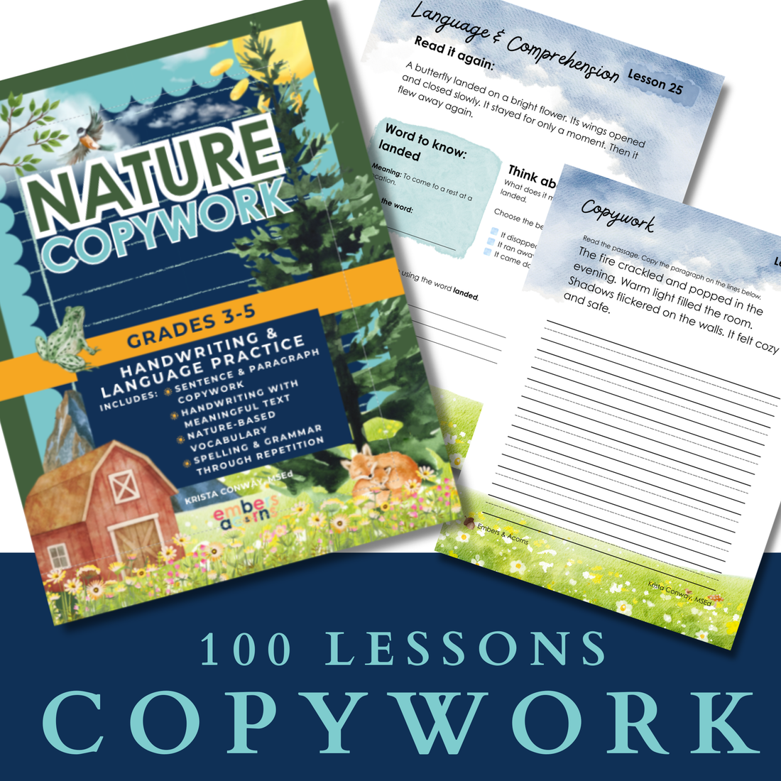 Nature Nature Copywork for Grades 3–5: Handwriting, Vocabulary & Comprehension Practice