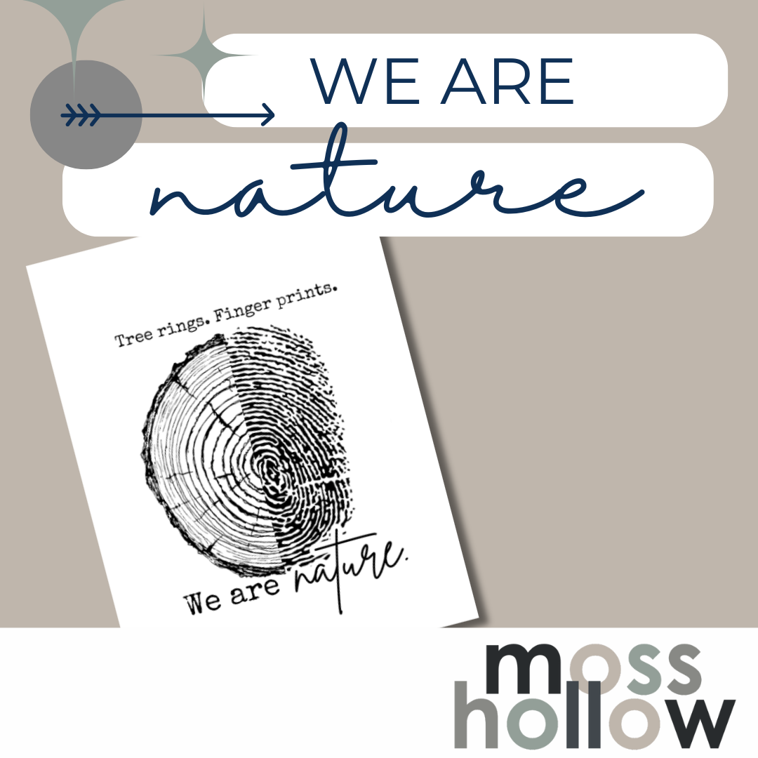 We Are Nature Tree Rings and Finger Prints Poster