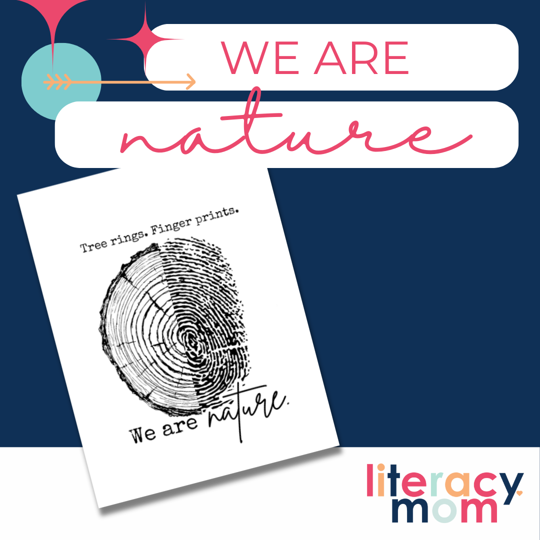 We Are Nature Tree Rings and Finger Prints Poster