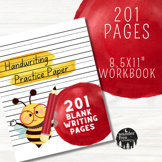Handwriting Practice Paper for Kids: 201 PAGES!! Lined Blank Letter, Number and Sentence Practice Sheets PRINTED BOOK